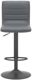 Lamboro Aldo Charcoal Grey Bar Stool - Swivel Gas Lift With Matt Black Footrest - thumbnail 3