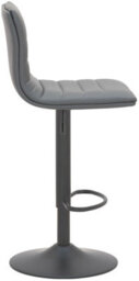 Lamboro Aldo Charcoal Grey Bar Stool - Swivel Gas Lift With Matt Black Footrest - thumbnail 2