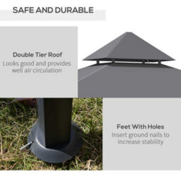 Outsunny Outdoor Double-Tier Bbq Gazebo Shelter Grill Canopy Barbecue Tent - thumbnail 4