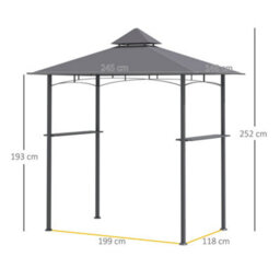 Outsunny Outdoor Double-Tier Bbq Gazebo Shelter Grill Canopy Barbecue Tent - thumbnail 3