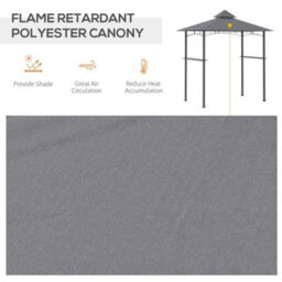Outsunny Outdoor Double-Tier Bbq Gazebo Shelter Grill Canopy Barbecue Tent - thumbnail 6