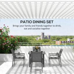 Outsunny 5 Piece Garden Dining Set, Outdoor Table And 4 Chairs, Grey - thumbnail 6