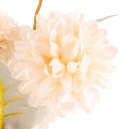 Candlelight Cream 24Cm Kiku Artificial Floral Arrangement In Clear Glass Vase - thumbnail 3