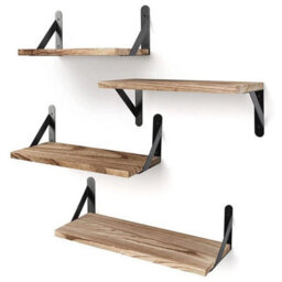 4 Piece Home Thick Floating Shelves Wall Mounted Storage Wooden Display Shelf - thumbnail 1