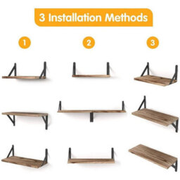 4 Piece Home Thick Floating Shelves Wall Mounted Storage Wooden Display Shelf - thumbnail 4