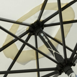 Outsunny 2.7M Patio Umbrella Garden Parasol With Crank, Ruffles, 8 Ribs, White - thumbnail 8