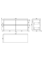 Hudson Reed Urban Soft Black Wall Hung 4 Drawer Vanity Unit And Worktop With Silent Close, 518 X 1205 X 390 - thumbnail 4