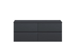 Hudson Reed Urban Soft Black Wall Hung 4 Drawer Vanity Unit And Worktop With Silent Close, 518 X 1205 X 390 - thumbnail 2