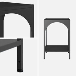 Sweeek - Bedside Table Industrial-Style Steel Soho Black 35X35X52 Cm - thumbnail 5
