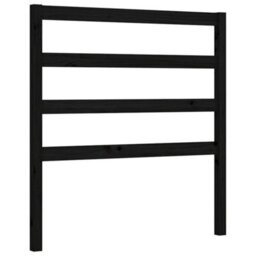 Berkfield Bed Frame With Headboard Black Small Single Solid Wood - thumbnail 8