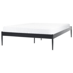 Beliani Bed Metal Vaurs 140 X 200 Cm (Eu Double) Black - thumbnail 1