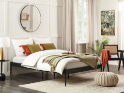 Beliani Bed Metal Vaurs 140 X 200 Cm (Eu Double) Black - thumbnail 2
