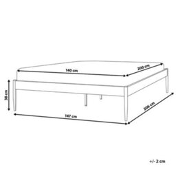 Beliani Bed Metal Vaurs 140 X 200 Cm (Eu Double) Black - thumbnail 3
