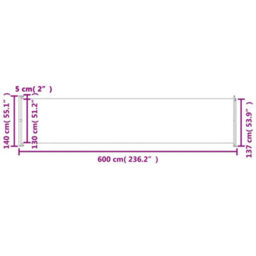 Berkfield Patio Retractable Side Awning 140X600 Cm Blue - thumbnail 8