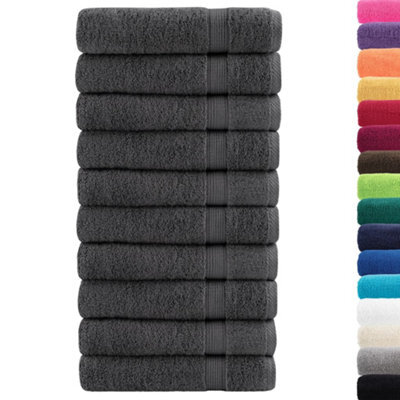 Berkfield Durable Premium Bath Towels Solund 10Pcs Anthracite 100X150Cm 600Gsm