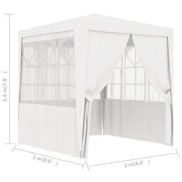 Walplus Professional Party Tent Garden Gazebo Canopy With Side Walls 2X2 M White 90 G/mâ² - thumbnail 8