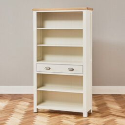 The Furniture Market Cotswold Cream Painted Large Wide 1 Drawer Adjustable 5 Shelf Bookcase - thumbnail 4