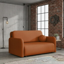 Viva Sun Iii Sofa Bed With Sleeping Function And Bedding Storage Metal Legs Chipboard Frame 150X103X85Cm Orange