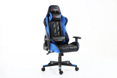 Gtforce Pro Gt Reclining Sports Racing Gaming Office Desk Pc Car Faux Leather Chair (Blue) - image 1