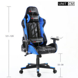 Gtforce Pro Gt Reclining Sports Racing Gaming Office Desk Pc Car Faux Leather Chair (Blue) - thumbnail 7