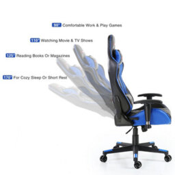 Gtforce Pro Gt Reclining Sports Racing Gaming Office Desk Pc Car Faux Leather Chair (Blue) - thumbnail 4