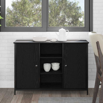 Walplus Sideboard Black Oak 100 X 35 X 70 Cm Engineered Wood - image 1