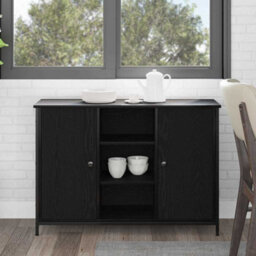 Walplus Sideboard Black Oak 100 X 35 X 70 Cm Engineered Wood