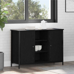 Walplus Sideboard Black Oak 100 X 35 X 70 Cm Engineered Wood - thumbnail 4