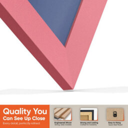"AK Frames 25X17"" Pink Modern Vinyl Record Frame With Blue Mount For 12 Inch Lp Cover & Disc - Overlapped Design" - thumbnail 3