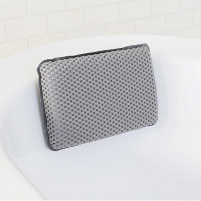Bathtub Pillow Premium Waterproof Bath Headrest Cushion With 8 Strong Suction Cups Soft Spa Pillow For Neck Support Grey - image 1