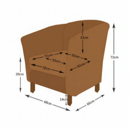Modern Brown Faux Leather Club Tub Chair For Living Room - thumbnail 2