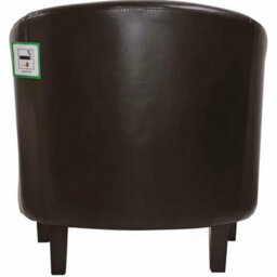 Modern Brown Faux Leather Club Tub Chair For Living Room - thumbnail 6