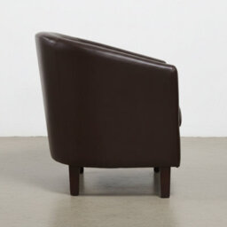 Modern Brown Faux Leather Club Tub Chair For Living Room - thumbnail 5