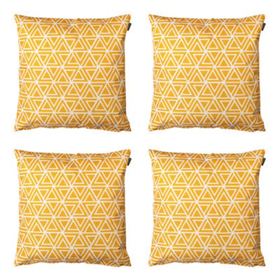 icon Indoor And Outdoor Geometric Pattern Waterproof Filled Cushion Yellow 4X - image 1