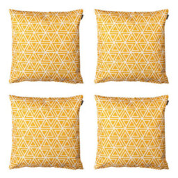 icon Indoor And Outdoor Geometric Pattern Waterproof Filled Cushion Yellow 4X