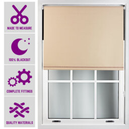 Furnished Blackout Blind With Diamante Braiding Free Cut Service - Cappuccino (W)90Cm X (L)210Cm - thumbnail 1