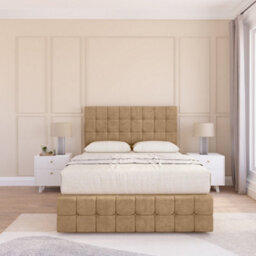 "Sloomy 3Ft Berlin Divan Bed Base Latte Dumfries ,2 Drawers, 12"" Footboard & 54"" Floor Standing Headboard - Single" - thumbnail 2