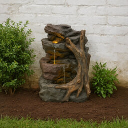 MonsterShop Outdoor Water Feature Garden Fountain Leds Plug-In Pump Willow Springs - thumbnail 4