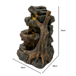 MonsterShop Outdoor Water Feature Garden Fountain Leds Plug-In Pump Willow Springs - thumbnail 5