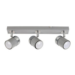 Valuelights Rosie 3 Way Adjustable Gloss Grey And Silver Chrome Straight Bar Ceiling Spotlight Fitting