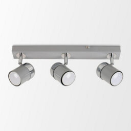 Valuelights Rosie 3 Way Adjustable Gloss Grey And Silver Chrome Straight Bar Ceiling Spotlight Fitting - thumbnail 4