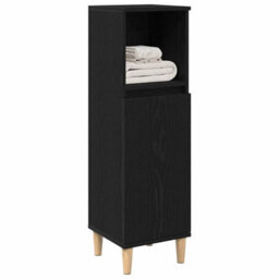 Berkfield Bathroom Cabinet Black Oak 30X30X100 Cm Engineered Wood - thumbnail 3