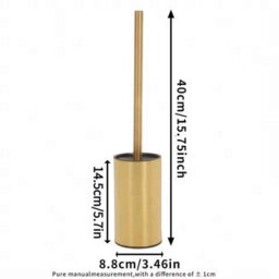 Golden Stainless Steel Toilet Brush With 304 Long Handle And Heavy Base - thumbnail 2