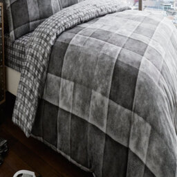 Gc Gaveno Cavailia Denimium Grey Duvet Cover Bedding Set King Size 3Pc With Reversible Printed Quilt Cover - thumbnail 3