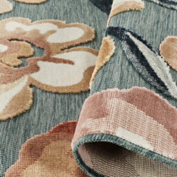 Gardenia Jasmine Indoor Outdoor Low Pile Area Rug Floral Design Blue 120 X 170 Cm - thumbnail 4