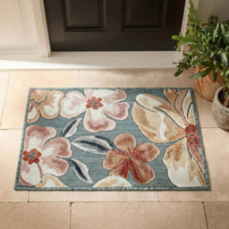 Gardenia Jasmine Indoor Outdoor Low Pile Area Rug Floral Design Blue 120 X 170 Cm - thumbnail 7