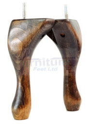 Queen Anne Wooden Legs Burnt Oak Wash 150mm High Set Of 4 Replacement Furniture Feet Chairs Sofas Footstools M8 (8mm) - thumbnail 7