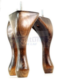 Queen Anne Wooden Legs Burnt Oak Wash 150mm High Set Of 4 Replacement Furniture Feet Chairs Sofas Footstools M8 (8mm) - thumbnail 6