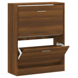 Walplus Shoe Cabinet Brown Oak 63X24X81 Cm Engineered Wood - thumbnail 2