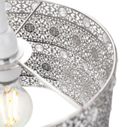 Happy Homewares Antique Silver Acrylic Gem Moroccan Style Chandelier Pendant Light Shade Fitting - thumbnail 4